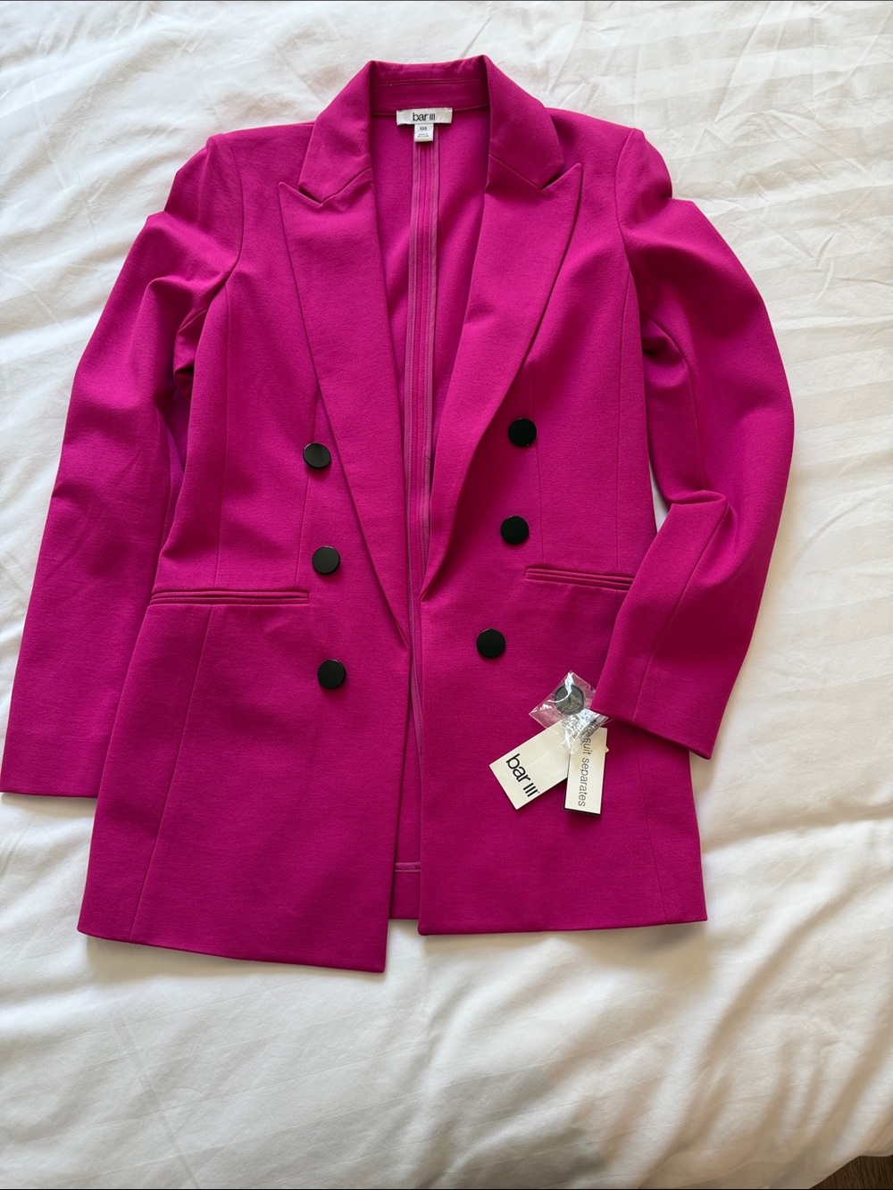 Bar III Hot Pink Double-Breasted Blazer